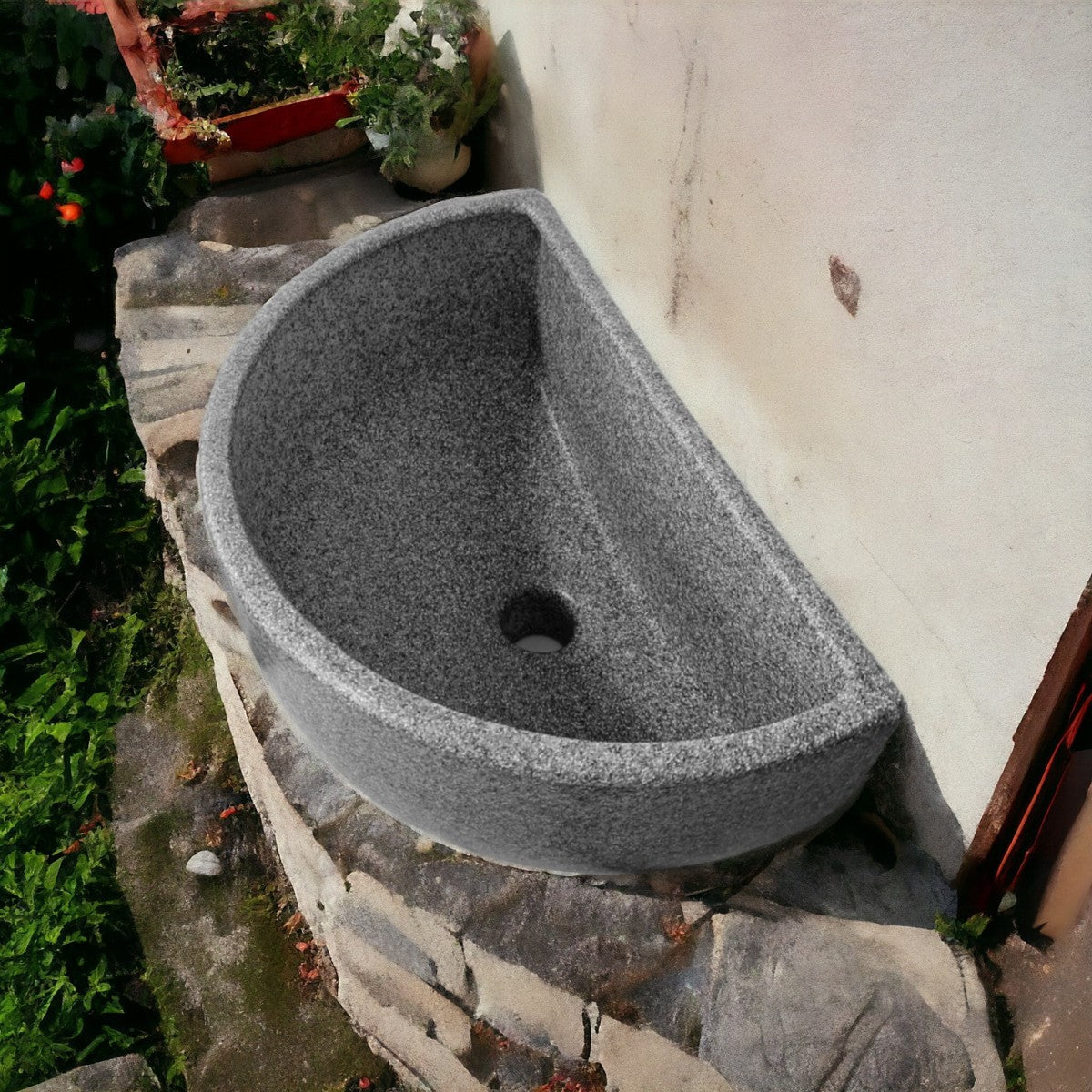 Waschbecken, Ausgussbecken aus Kunststoff mit Zubehör
