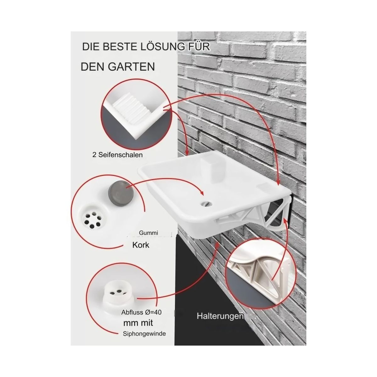 Stazione di lavaggio per lavabo sospesa - per interni ed esterni