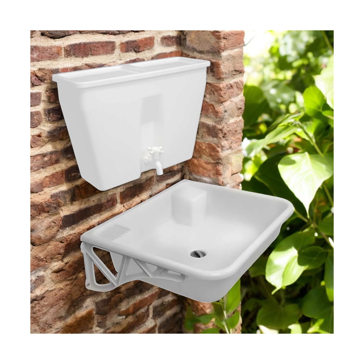 Stazione di lavaggio per lavabo sospesa - per interni ed esterni