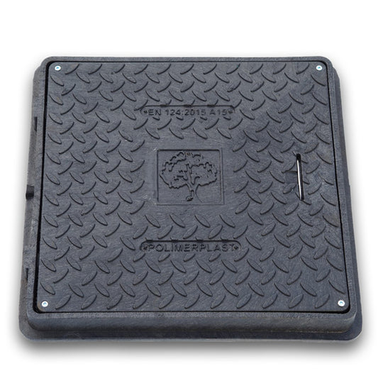 Schachtdeckel 65cm Schachtabdeckung eckig A15 belastbar bis 1,5t