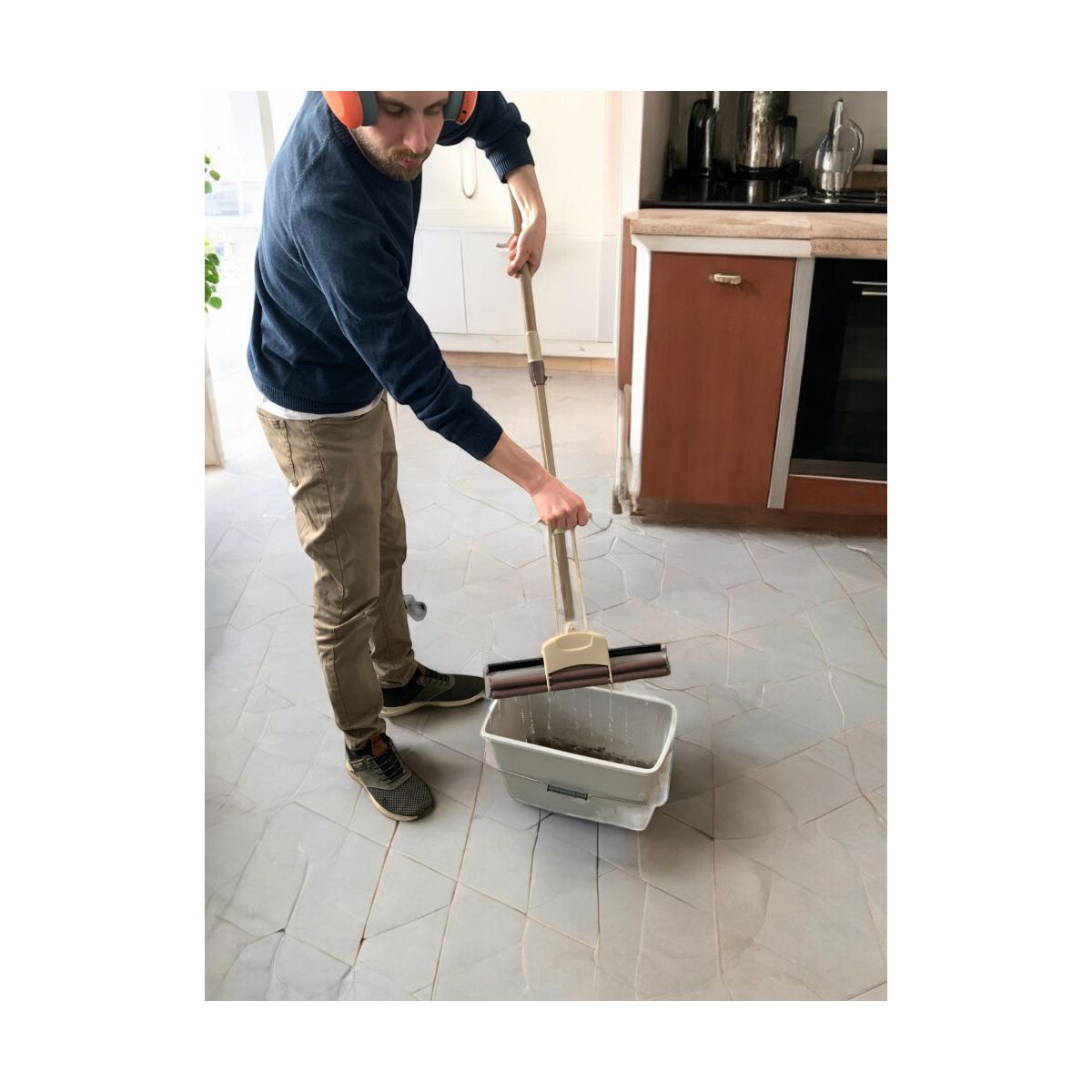 Mocio Horecano extra largo 38 cm con manico telescopico per tutti i pavimenti