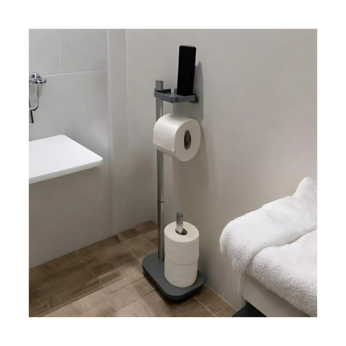 Porta carta igienica con ripiano per cellulare senza forare Porta WC