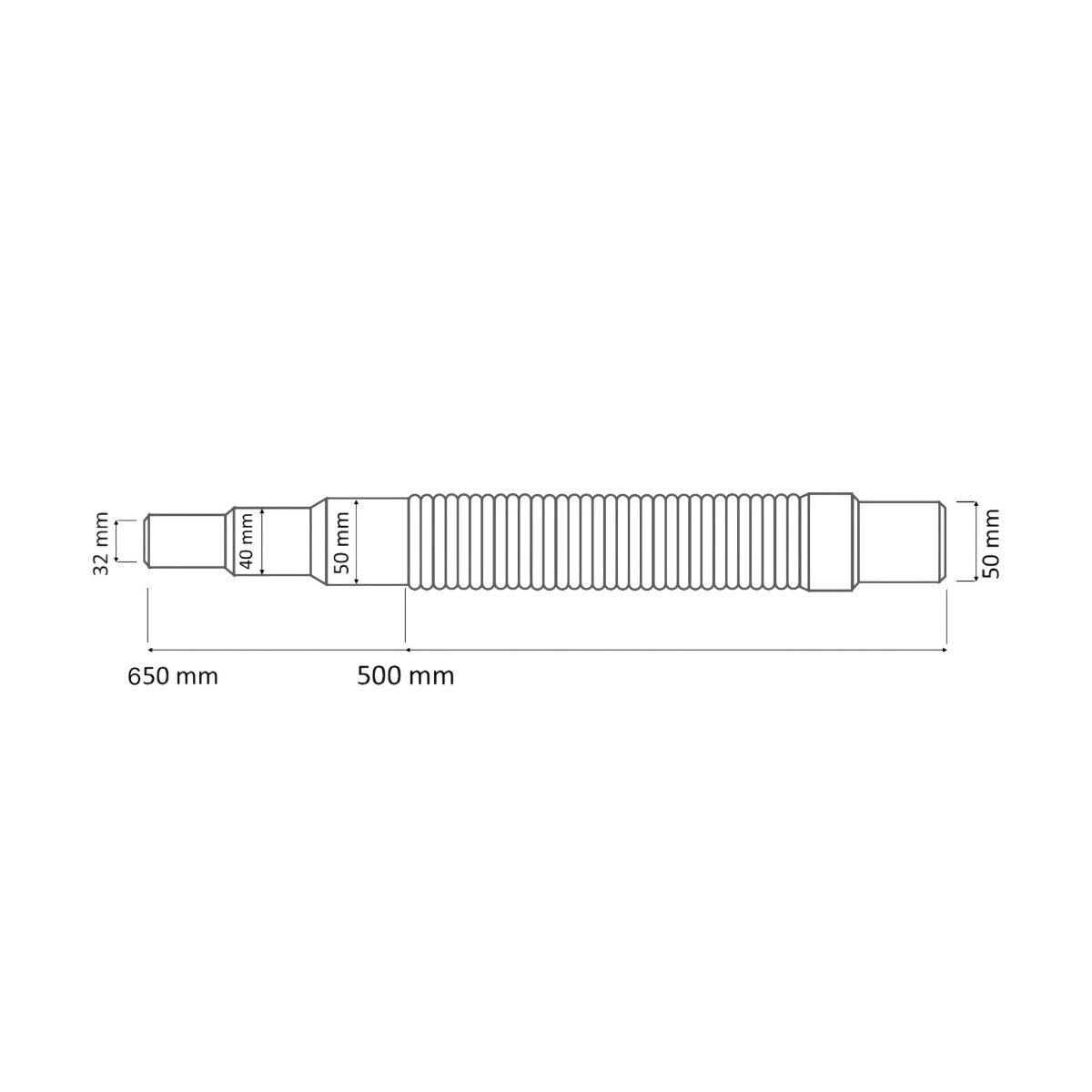 Siphon drain hose DN50 adapter to DN32/40/50 multi-connector 3in1