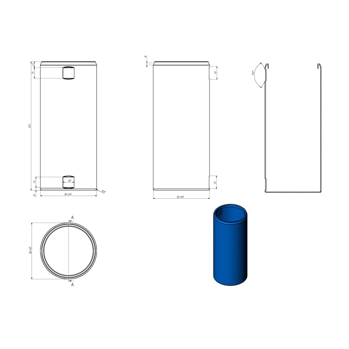 Wassertank 105L Vertikal