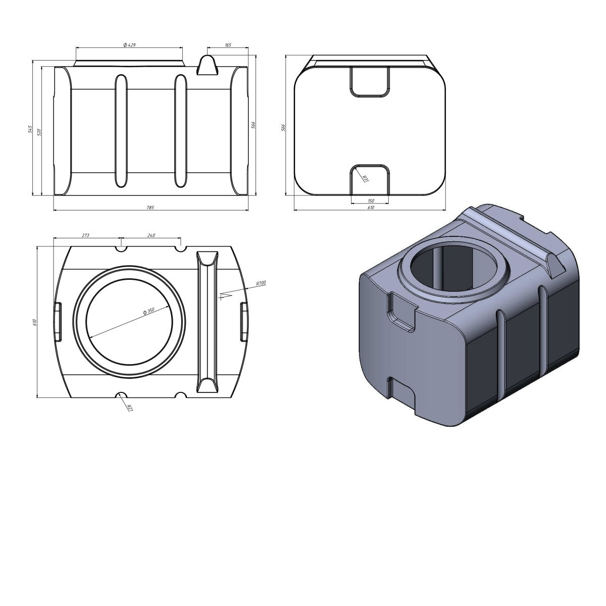 Drinking water tank 200L