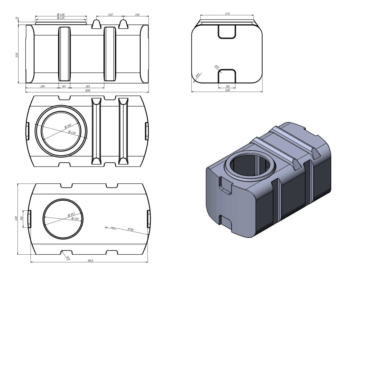 Trinkwassertank 300L