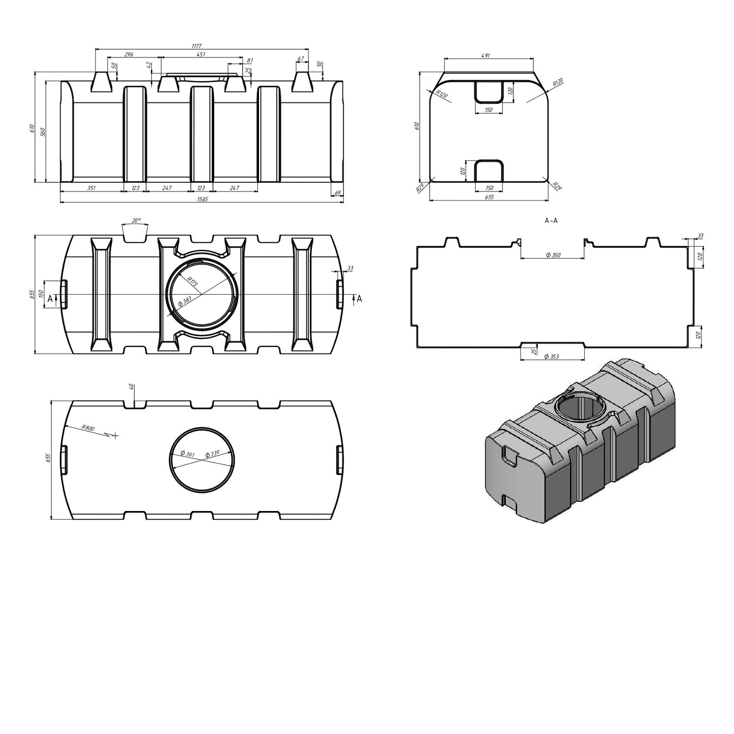Wassertank 500L
