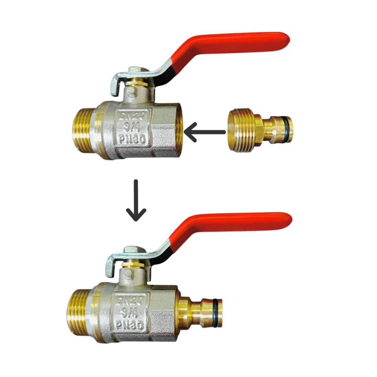 Schlauchadapter Schnellsteckeradapter Messing 3/4" für Varile Wassertanks