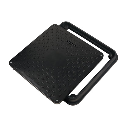 72cm Schachtabdeckung - DN600 eckig A15 belastbar bis 1,5t