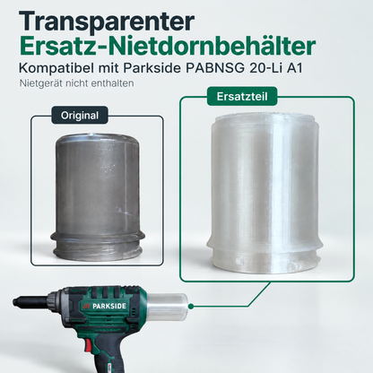 Ersatz-Nietdornbehälter kompatibel mit Parkside PABNSG 20-Li A1 & Denewerk