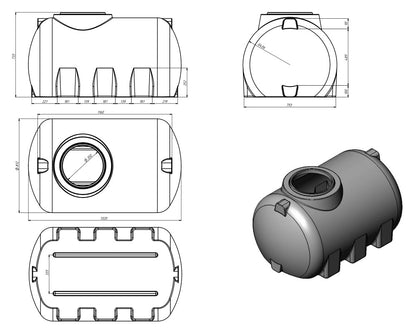 505L G-Serie Trinkwassertank Horizontal