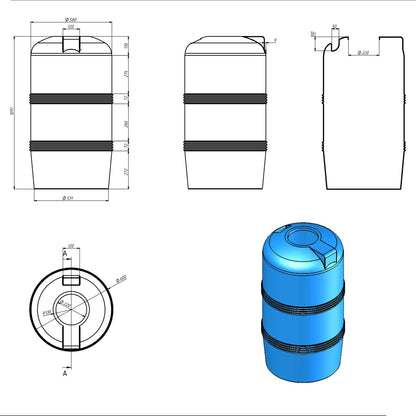 Wassertank 250L Vertikal