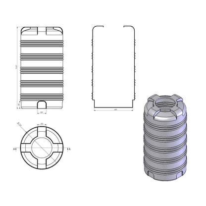 Wassertank 505L Vertikal