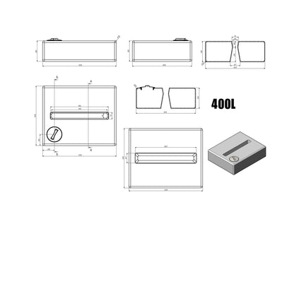 Water tank transportable flat tank 400L NEO food safe
