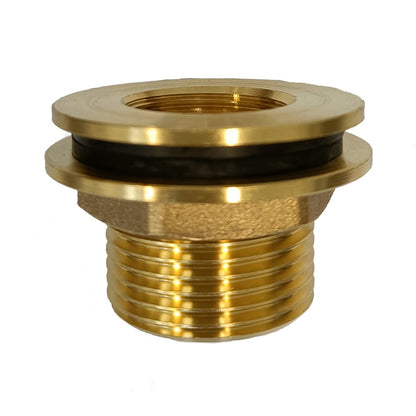 Tank feedthrough threaded fitting made of brass