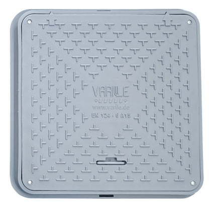 72cm Schachtabdeckung - DN600 eckig A15 belastbar bis 1,5t