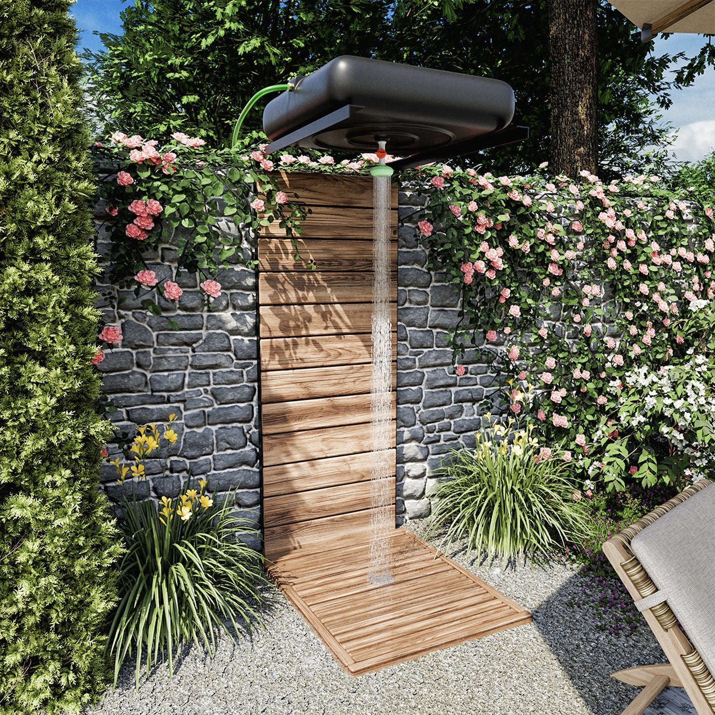 Duschkopf für Varile Gartenduschen 1/2"  - mit Kugelventil aus Kunststoff