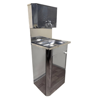 Stazione lavamani in metallo e compatta