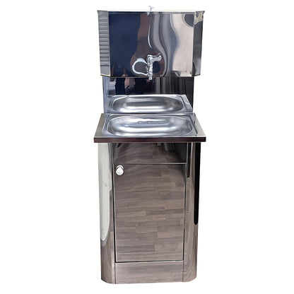 Stazione lavamani in metallo e compatta