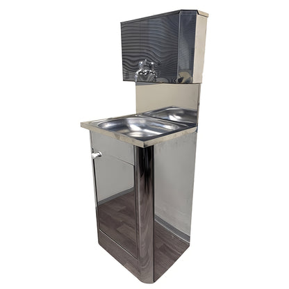 Stazione lavamani in metallo e compatta