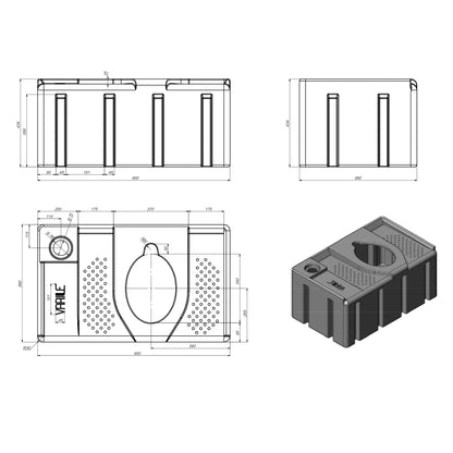 Chemietoilette 235L NEO I Sitz & Hocktoilette